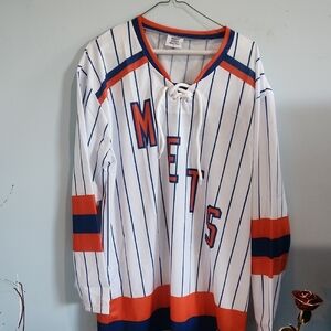 Mets Striped Hockey Jersey. Perfect gift for the sports fan in your family.